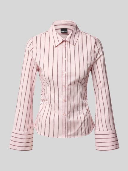 Overhemdblouse van katoenmix met overhemdkraag Shop The Look MANNEQUINE