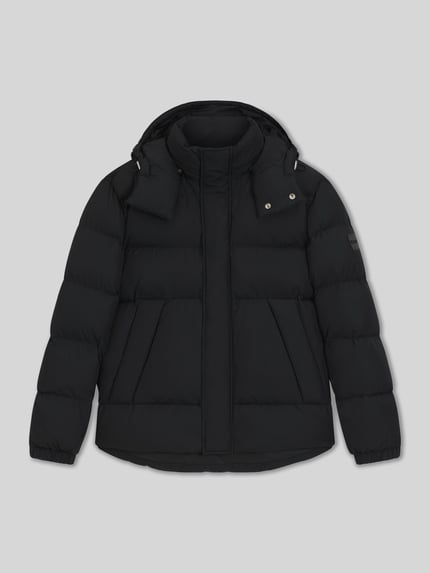 BOSS Regular fit gewatteerd jack met opstaande kraag met drukknopen Zwart - 2