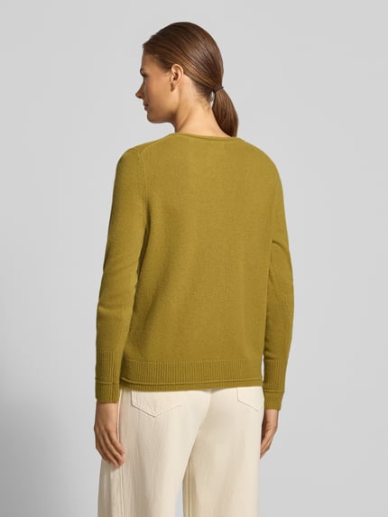 Christian Berg Woman Cardigan aus Wolle mit Rundhalsausschnitt Senf 5
