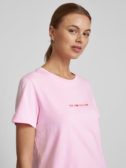 VERO MODA Regular Fit T-Shirt aus reiner Baumwolle Modell 'VANESSA' Hellrosa 3