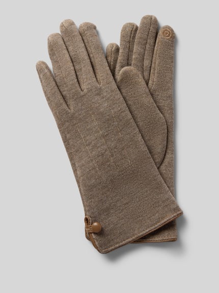 EEM Handschuhe aus elastischem Material-Mix mit Teilungsnähten Taupe 1