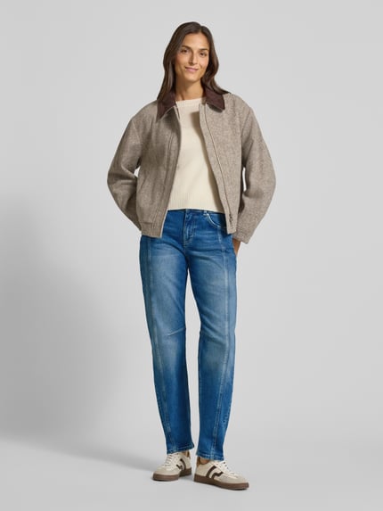 ETIQUETT ESSENTIALS Mom fit jeans met siernaden, model 'Sister' Donkerblauw - 1