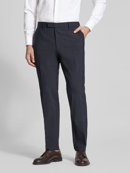 BOSS Regular Fit Anzughose aus Schurwoll-Mix Modell 'H-LEON-MM-C-NF' Blau 4