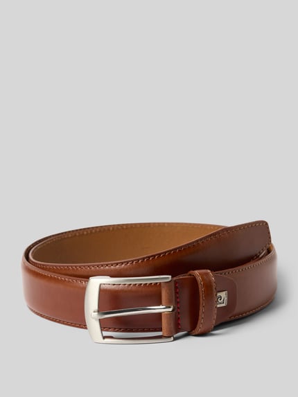 Pierre Cardin Leren ceintuur met doornsluiting Cognac - 1
