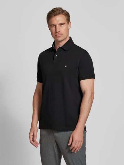 Tommy Hilfiger Slim fit poloshirt van piqué Zwart - 4