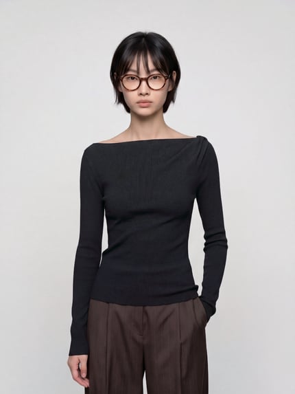VERO MODA Langarmshirt mit U-Boot-Ausschnitt Black 4