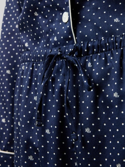 Lauren Ralph Lauren Regular Fit Pyjama-Seit aus Baumwoll-Viskose-Mix Dunkelblau 2
