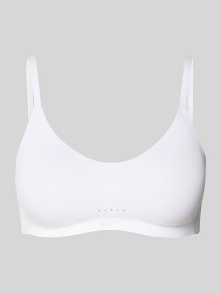 Nike Training Sport-BH mit Logo-Print Modell 'Alate' Weiss 1
