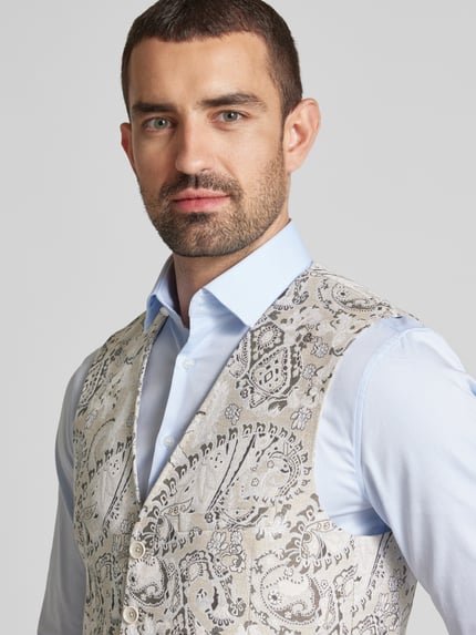 CG – CLUB of GENTS Gilet met strookzakken, model 'Plum' Beige - 3