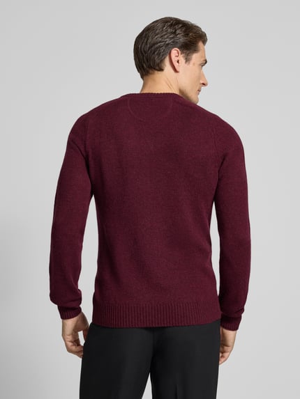 MCNEAL Regular Fit Strickpullover aus reiner Wolle Pflaume Melange 5