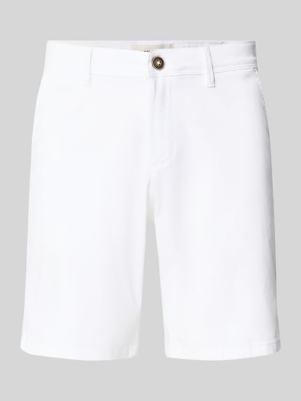 Produktfoto, Regular Fit Shorts mit Eingrifftaschen Modell 'BOWIE' von Jack & Jones aus weißem Baumwoll-Elasthan-Mix, Umschlag, dezente Textur