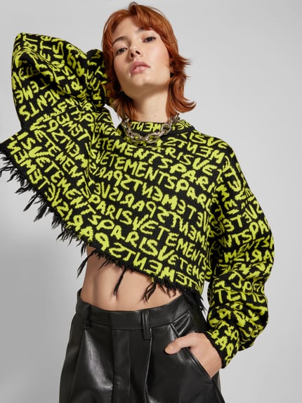 VETEMENTS Oversized sweatshirt met logomotief Zwart - 3