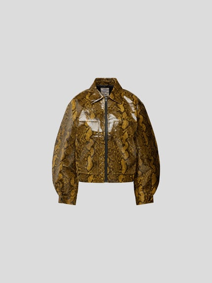 BAUM & PFERDGARTEN Bomberjacke mit Schlangenmuster GELB 2