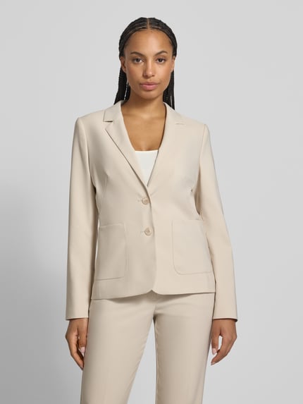 Betty Barclay slim fit blazer met reverskraag Beige - 4