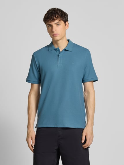 JACK & JONES Poloshirt met labelstitching, model 'AUSTIN' Oceaanblauw - 4