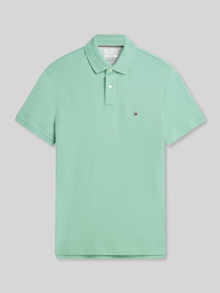 Tommy Hilfiger Regular Fit Poloshirt aus Baumwoll-Mix Hellgruen 2