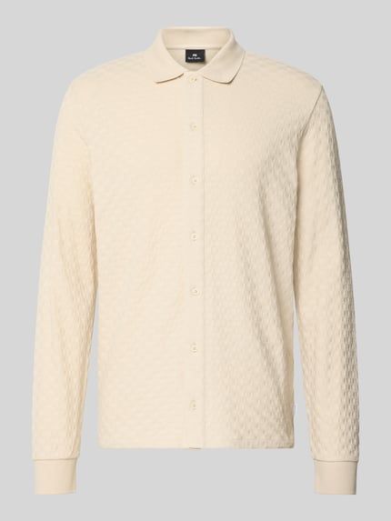 Produktfoto, Regular Fit Freizeithemd mit Kentkragen von Paul Smith in Beige, reine Baumwolle, feine Struktur, durchgehende Knopfleiste