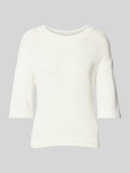 Kaffe Regular Fit Strickpullover mit Rundhalsausschnitt Weiss 2
