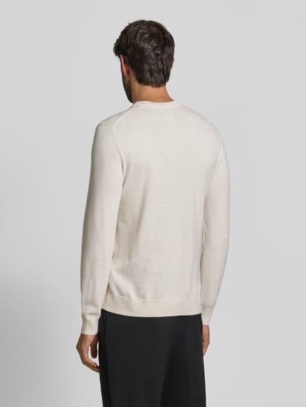 MCNEAL Strickpullover aus Baumwoll-Kaschmir-Mix mit Rundhalsausschnitt Ecru Melange 5