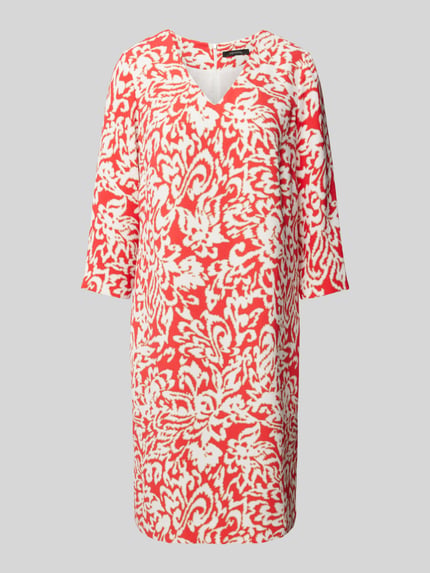 COMMA Knielange jurk met all-over print Rood - 2