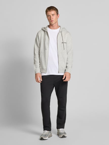 JACK & JONES Sweatjacke mit Känguru-Tasche und Reißverschluss Offwhite Melange 1