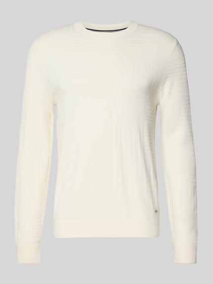 JOOP! COLLECTION Strickpullover mit gerippten Abschlüssen Modell 'Raikon' Offwhite 2