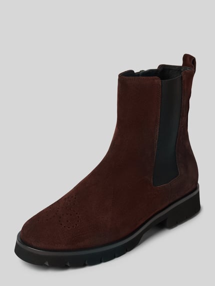 Högl Chelsea boots van echt leer, model 'Suede' Chocoladebruin - 1