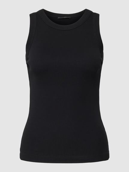 DRYKORN Top z efektem prążkowania model ‘OLINA’ Czarny 2