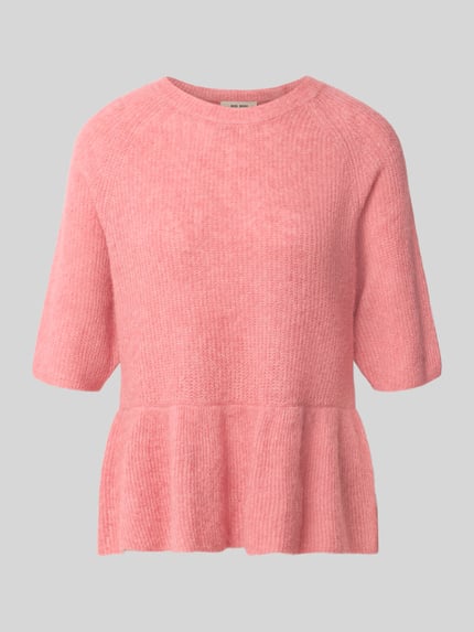Produktfoto, Strickpullover aus Alpaka-Mix Modell 'Thora' von MOS MOSH in Rosa, Regular-Fit, Damen, Rundhalsausschnitt, Baumwoll-Anteil
