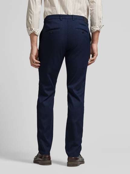 Brax Chinosy o kroju slim fit z wpuszczanymi kieszeniami w stylu francuskim model ‘Fabio’ Ciemnoniebieski 5