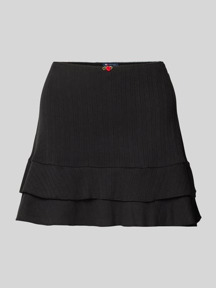 Tommy Jeans Minirock in Strick-Optik Modell 'POINTELLE' Black 2