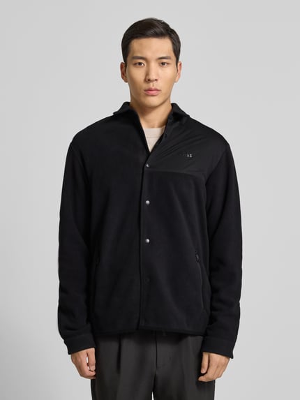 BOSS Green Regular fit fleecesjack met ritszakken, model 'ST_HOLE19' Zwart - 4