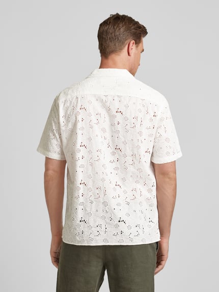 Selected Freizeithemd mit Lochstickerei Modell 'JAX' Weiss 5