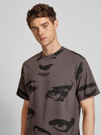 The Hundreds T-shirt z wyhaftowanym logo model ‘SURVEILLANCE’ Antracytowy 3