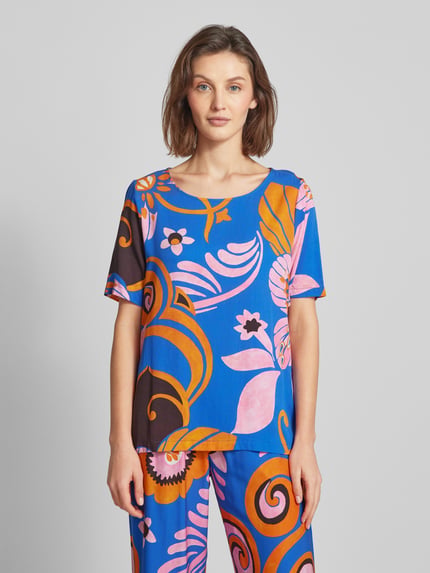 Smith and Soul Blouseshirt van viscose met bloemenmotief Blauw - 4