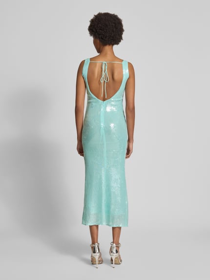 Bardot Cocktailjurk met pailletten, model 'ISHA SEQUIN' Lichtblauw - 5