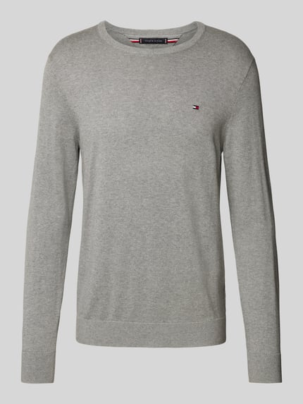 Tommy Hilfiger Gebreide pullover met logostitching Zilver gemêleerd - 2