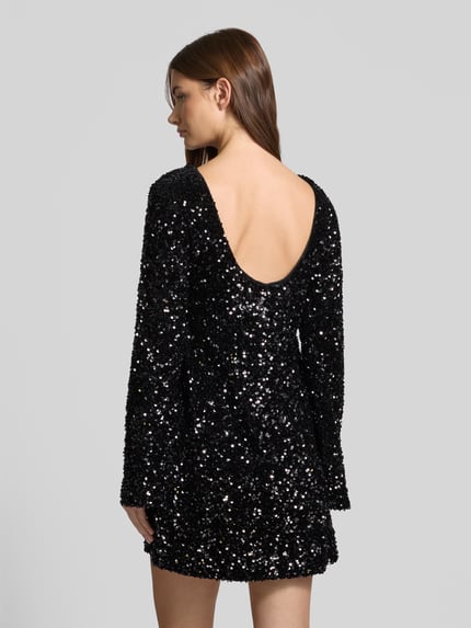 Gina Tricot Mini-jurk met pailletten, model 'Loose Seqiun' Zwart - 5