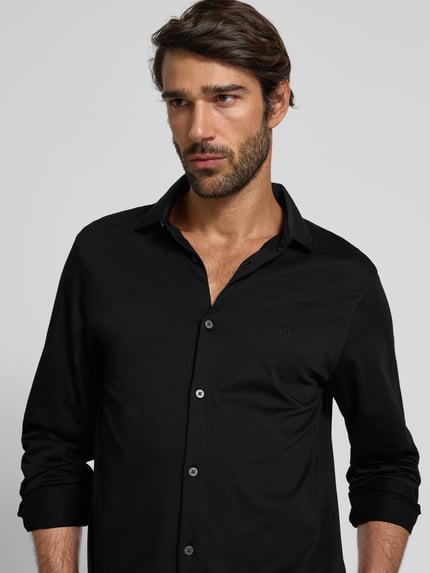 Armani Exchange Regular Fit Freizeithemd mit Haifischkragen Black 3