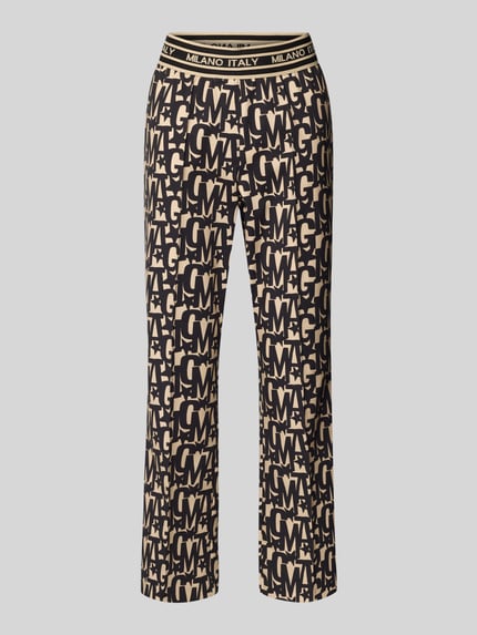 Milano Italy Flared stoffen broek met elastische band Grafiet - 2