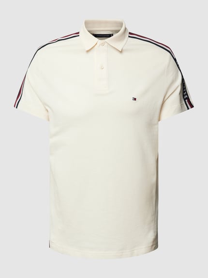 Tommy Hilfiger Regular Fit Poloshirt mit Kontraststreifen Beige 2