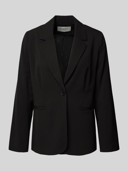 Produktfoto, Relaxed Fit Blazer mit Reverskragen Modell 'Danta' von B.Young in Schwarz, Knopfverschluss, Paspeltaschen, Material-Mix mit Viskose-Anteil