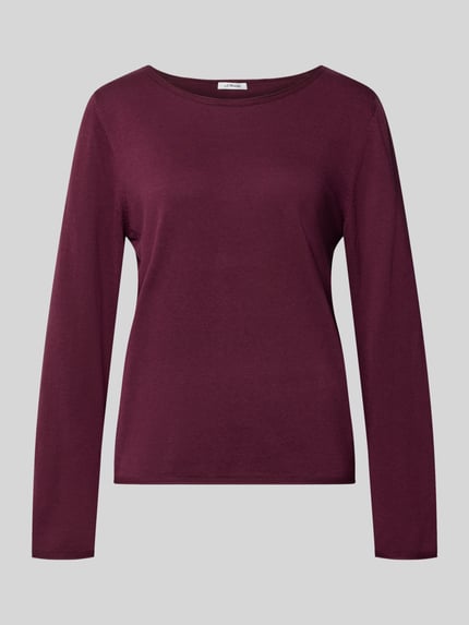 Produktfoto, Regular Fit Pullover aus Baumwoll-Viskose-Mix von s.Oliver RED LABEL, kolor bordowy, gładka faktura, damski sweter