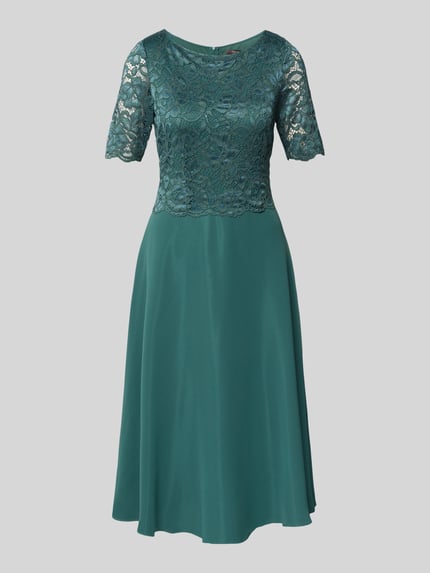 Vera Mont Knielanges Cocktailkleid mit Spitze Smaragd 2