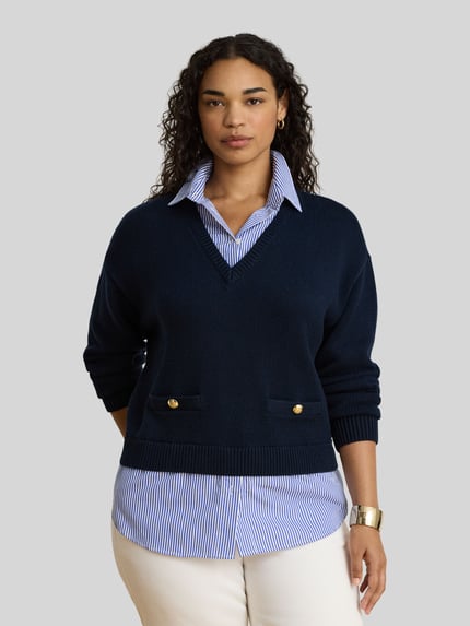 Lauren Ralph Lauren Pullover mit Zierknöpfen am Saum Marine Melange 6
