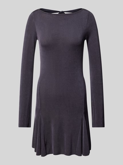 REVIEW Mini-jurk met boothals Helder paars - 2
