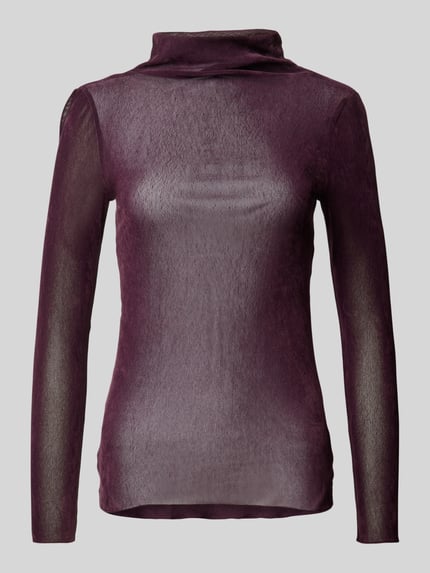 Luisa Cerano Shirt met lange mouwen in semi-transparant design Bordeaux - 2
