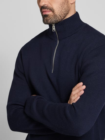 JACK & JONES Premium Troyer mit Label-Detail MOdell 'BLAMILANO' Blau 3