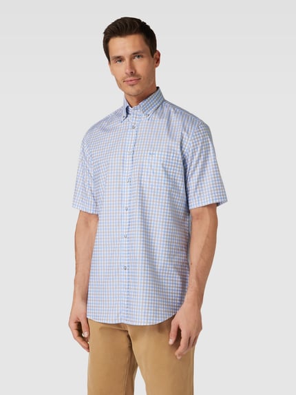 Paul & Shark Regular fit vrijetijdsoverhemd met vichy-ruit Beige - 4