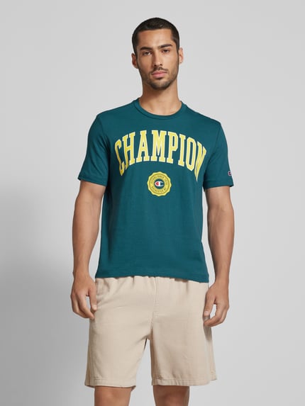 Champion T-shirt met labelprint, model 'Bookstore' Groen - 4